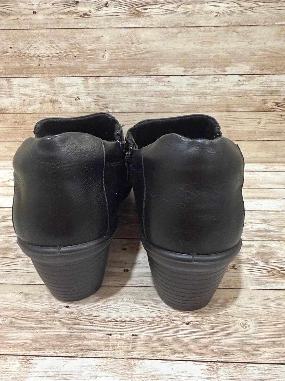 easy‎ street Black Slip-On Low Block Heel Comfort Shoes 11 NWOT
